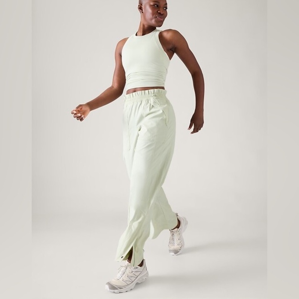 Athleta Trekkie High Rise Parachute Pant Sz 6 Mint Green Paperbag Waist Pull Up - Picture 7 of 16